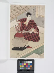 Matsumoto K?shir? No papel de Ishikawa Goemon (impressão colorida em xilogravura)