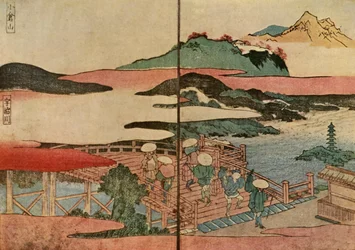 小倉山と宇治川、1824年、1924年。