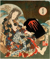 Yama-uba with Kintaro, 1840s.  