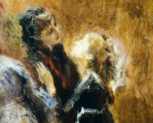 トランキッロ・クレモナ（1837-1878）作「大学訪問」 油彩・キャンバス