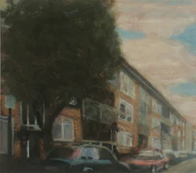 A place to live 4, 2010（合板に油彩）