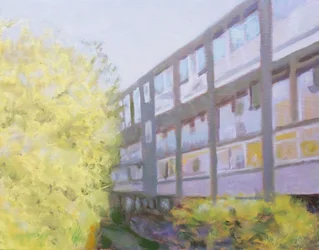 住む場所 53, 2013 (油彩、合板)