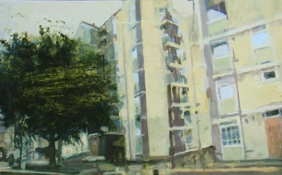 A place to live 7, 2011（合板に油彩）