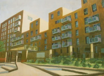 住む場所 L4, 2013 (油彩、合板)
