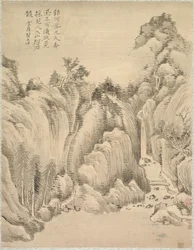 滝と岩、1847年。