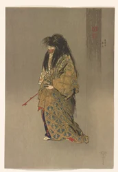 道成寺アト・シテ（『能百摺り』より）1922-25年頃（紙にインク、彩色