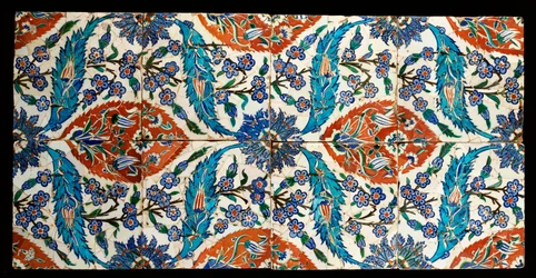 8つの複合Iznikポリクローム正方形タイル、c.1575