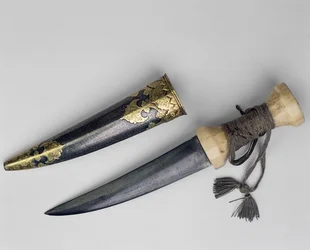 大きな短剣と鞘、ハイダーアリ（1722-82）マイソールのスルタン（ダマスカス鉄）に属していた可能性があります