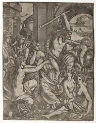 ミューズの神殿から羨望を追い払うヘラクレス