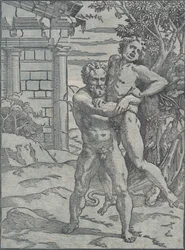 ヘラクレスとアンタイオス、カリフォルニア州。 1517-18。