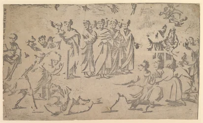 1518年、使徒に囲まれたアナニアの死。