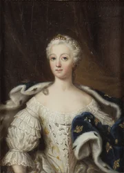 Louise Ulrique de Prusse, reine de Suede - スウェーデンの女王であるプロイセンのルイーザ・アウリカ（1720-1782）の肖像、パシュ、ウリカ・フレデリカ（1735-1796）によるものです。木に油彩。サイズ：21x15cmストックホルム国立博物館