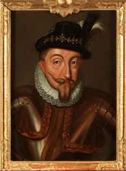 Portrait of Sigismond III Vasa (1566-1632) roi de Pologne (1587-1632) et de Suede (1592-1599) - Portrait of Sigismund III Vasa, King of Poland (1566-1632) par Pasch, Ulrika Fredrika (1735-1796), - Oil on wood, 21,5x15,5 - Private Collection