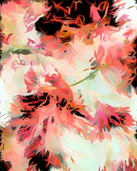 鮮やかな花をモチーフにした抽象画