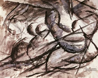 ダイナミズム（木炭、インク、テンペラ、水彩画