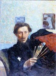 1908年のウンベルト・ボッチョーニの自画像。ミラノのPinacoteca di Brera。