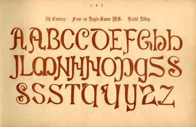9世紀。 Anglo-Saxon MSから。バテル修道院、1862