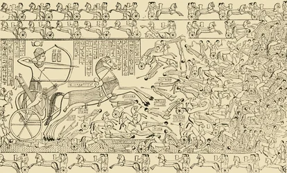 テーベのラーセウムからの戦闘シーン、1890年。