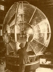 グループ点滅レンズ付きの灯台ランタン、c1930。