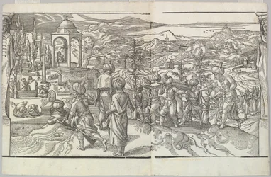 フリーズ「Ces Moeurs et fachons de faire de Turcz Customs and Fas...」からのトルコの葬儀、1553年。