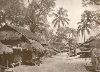 典型的なビルマの村の風景、1900年。