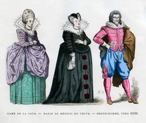 宮廷の女性、未亡人としてのマリー・ド・メディチ、そして紳士、c1620 1882-1884