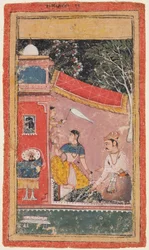 Ragamalaシリーズのページ：Hindol RagaのRamakali Ragini、c。 1610年。
