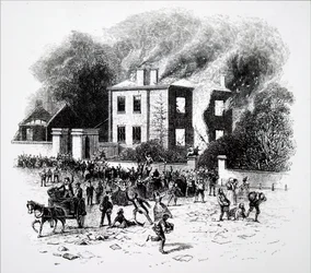 1791年のバーミンガム暴動の一場面。