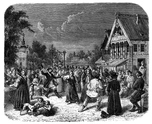 ロシアの村の祭典、c1890