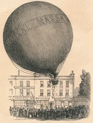 1849年水曜日にロンドンロードでナッソーバルーンに事故。