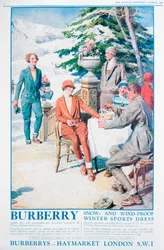 バーバリー雪と防風冬のスポーツドレスの広告、1928