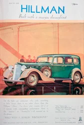 ヒルマンモーターカーの広告、1935