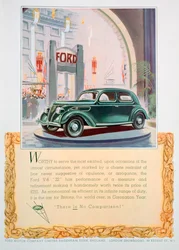 フォードV8 22モーターカーの広告、1937