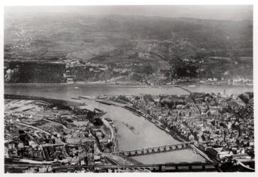 ツェッペリン帝国、1933年からのドイツ、ライン=プランティナート、コブレンツの航空写真
