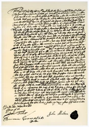 ジョンミルトンとサミュエルシモンズの間の合意、1667年4月27日