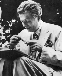 Aldous Leonard Huxley 1894-1963、イギリスのエッセイスト、小説家、c1950年代