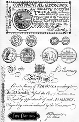 アメリカの硬貨と紙幣、17〜18世紀c1880