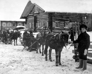 1918年12月、ロシアのアルハンゲリ近くのアメリカ歩兵。