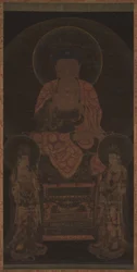 阿弥陀三尊、約。 13世紀。