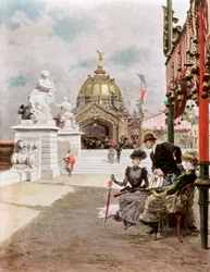 1889年の展示会の午後
