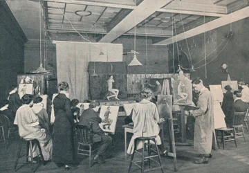 オンタリオカレッジオブアート、トロント、c1913のアンティークとライフクラス