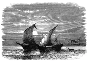 紅海のアラブダウ船、c1890