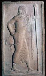 アポロの古代ローマのレリーフ