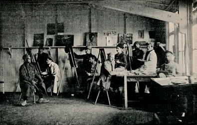 ギーセン、c1916のスタジオでのアーティストの囚人