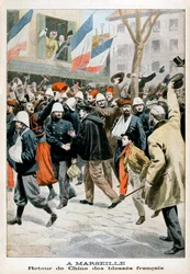 マルセイユで、中国から負傷したフランス兵の帰還、1901