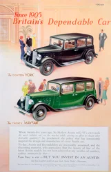 オースティン車の広告、1935