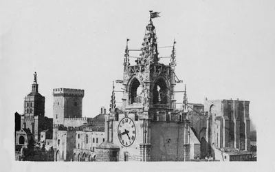 アヴィニョン-ジャックマートタワー、ドムと教皇の宮殿のノートルダム教会、c1925