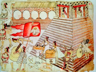 征服者からテノチティトランの神殿を守るアステカの戦士、1519-1521