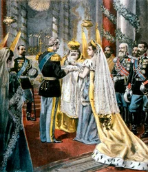 ロシア皇帝ニコライ2世の娘、大公女タチアナの洗礼、1897年