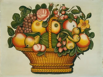花と果物のバスケット、c。 1830年。